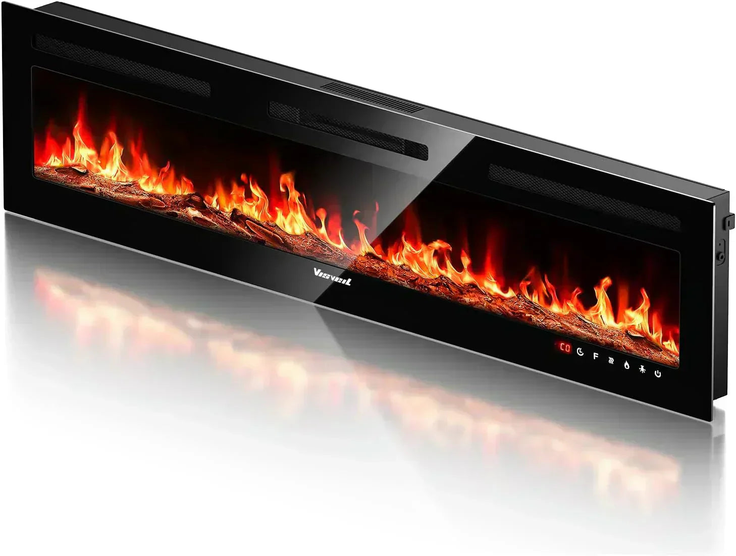Electric Fireplace 60Inch Wall Mounted Electric Fireplace Heater with Timer Inserts TV Stand