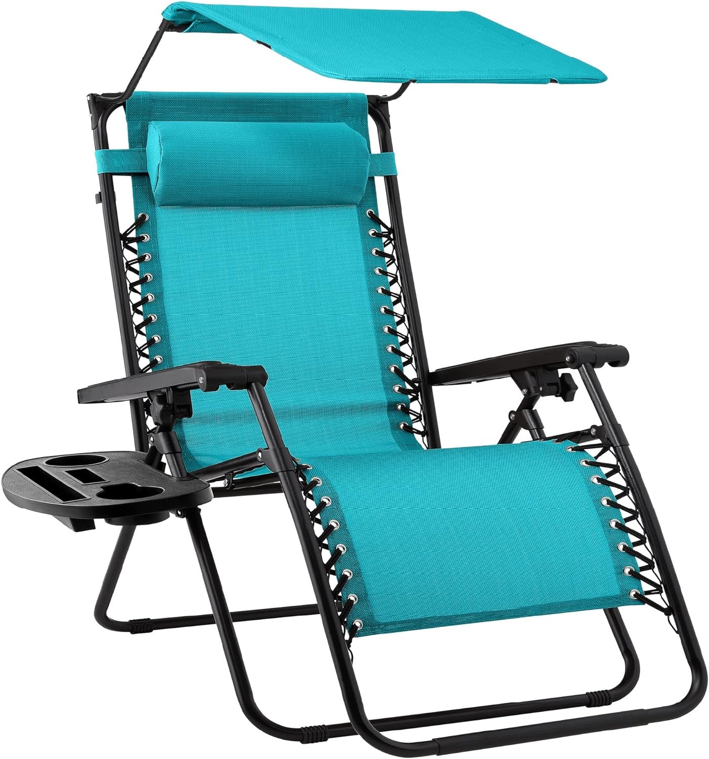 Best Choice Products Folding Zero Gravity Recliner Patio Lounge Chair Adjustable Canopy Shade