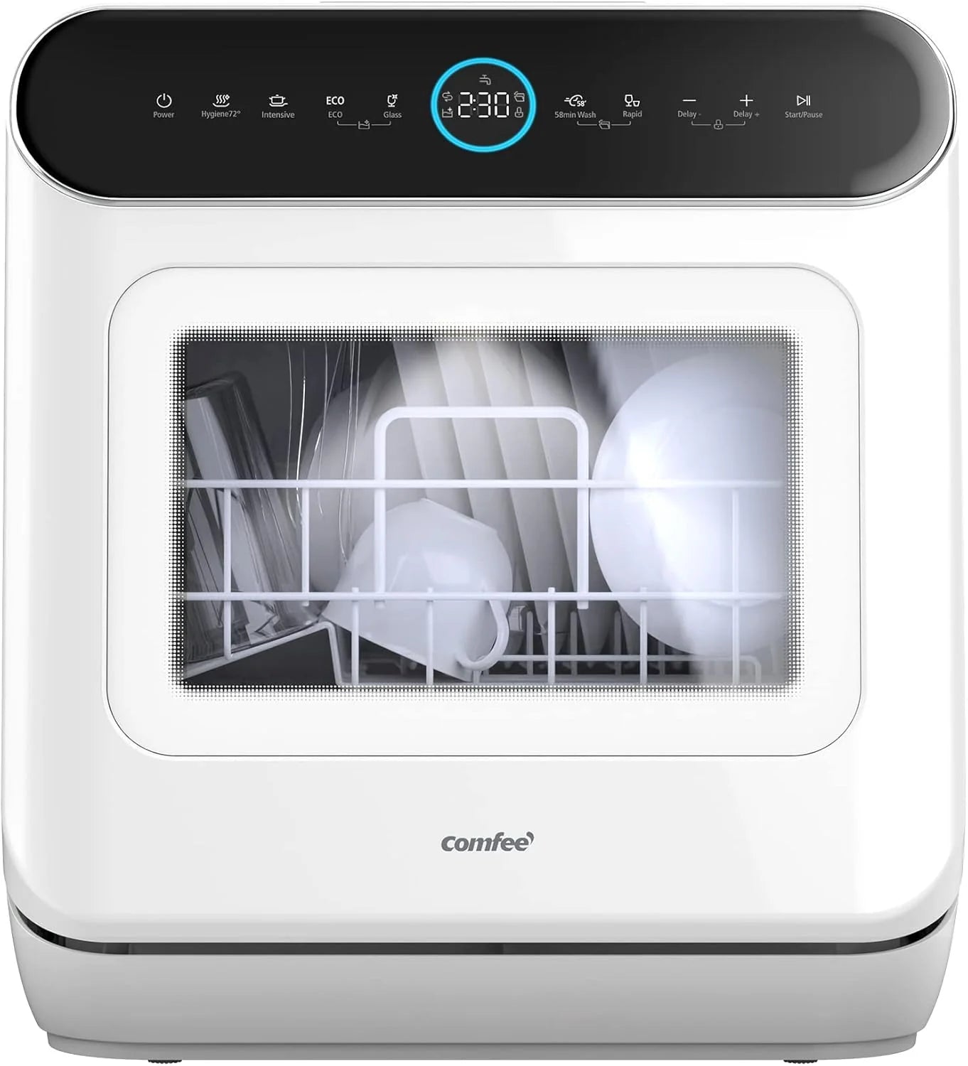 COMFEE' Portable Dishwasher Countertop with 5L Built-in Water Tank Mini Dishwasher for RVs