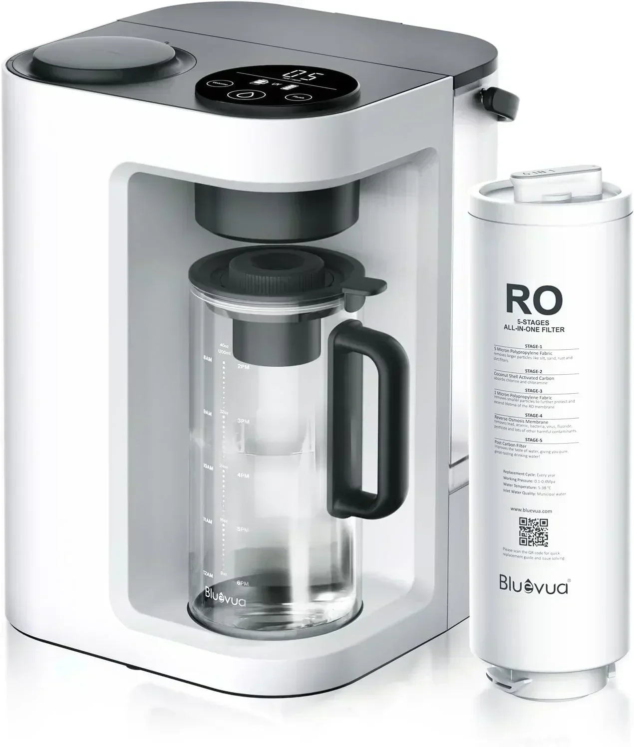 Bluevua RO100ROPOT-Lite(UV) reverse osmosis system countertop water purifier 7-stage purification