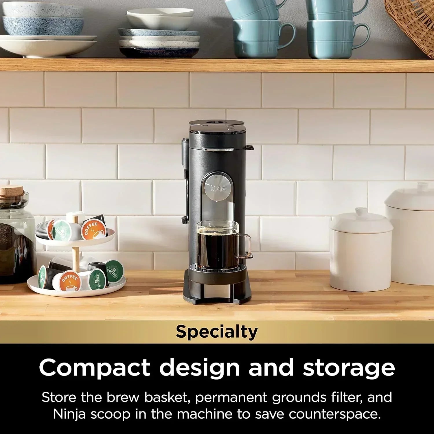 Ninja Coffee Maker Single Cup Brews with pods and grounds K-Cup compatible 4 brewing methods