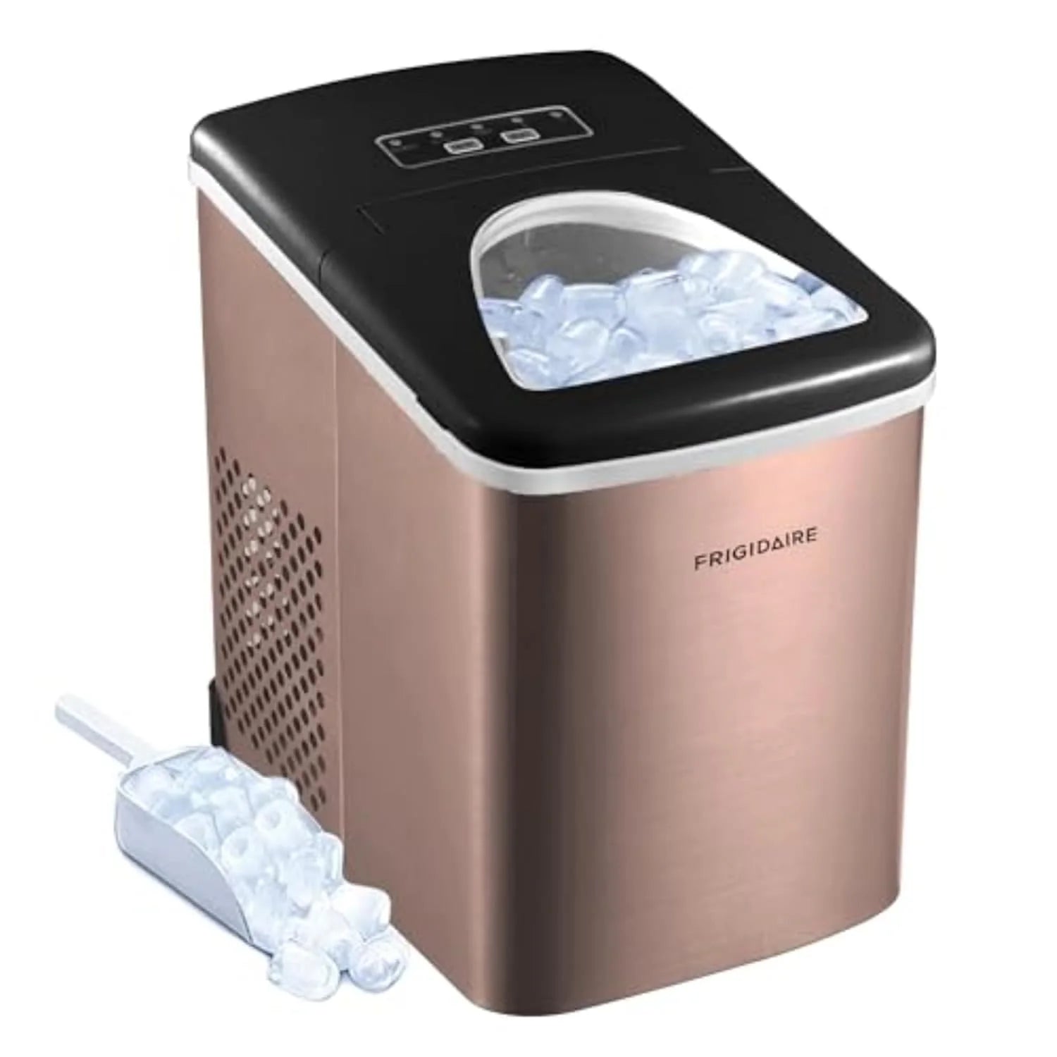 Frigidaire Counter top Portable, 26 lb per Day Nugget Ice Maker Machine (Red Stainless Steel)