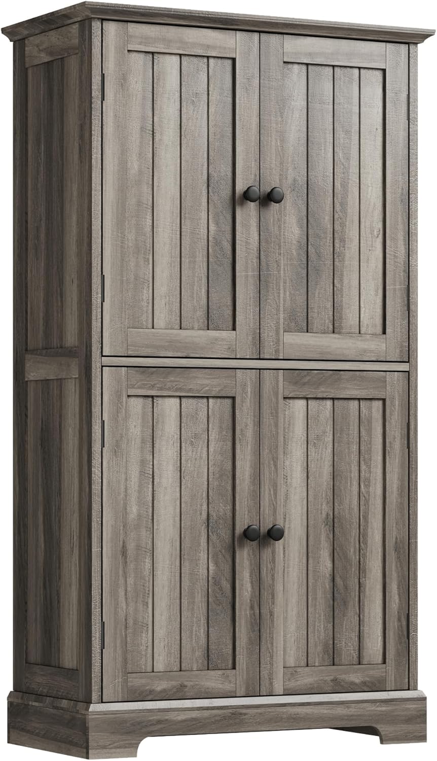 ChooChoo Bathroom Floor Cabinet, Modern Bathroom Storage Cabinet with 4 Door