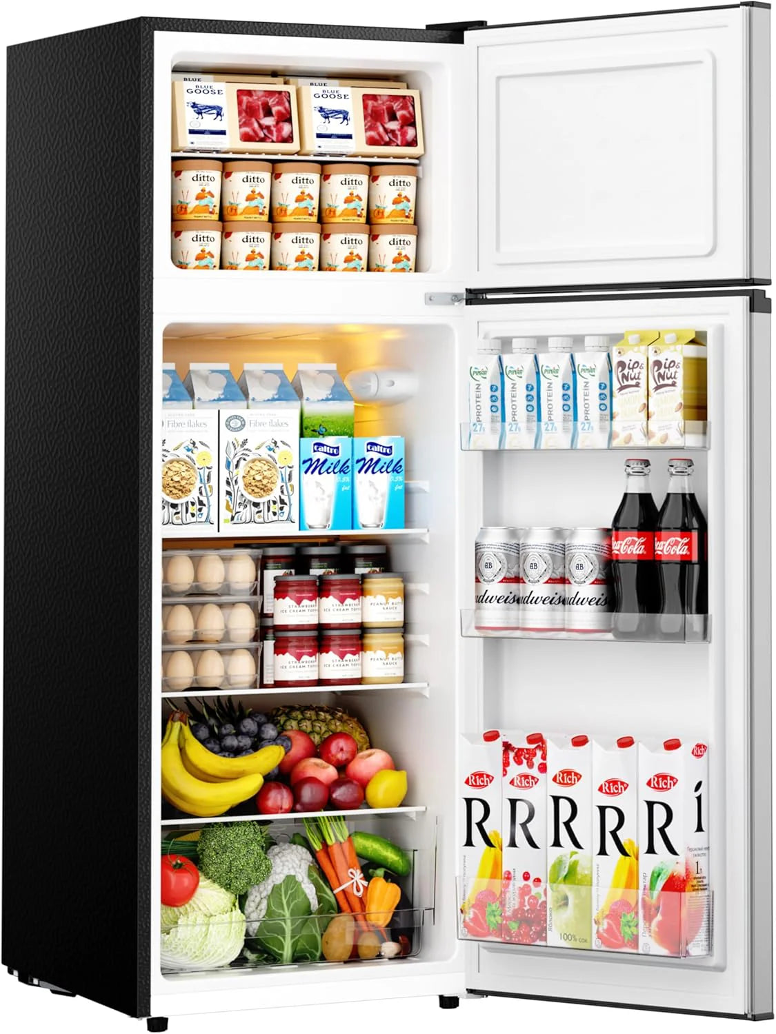 EUHOMY 3.2 Cu.Ft Mini Fridge with Freezer Single Door Compact Refrigerator Adjustable Thermostat