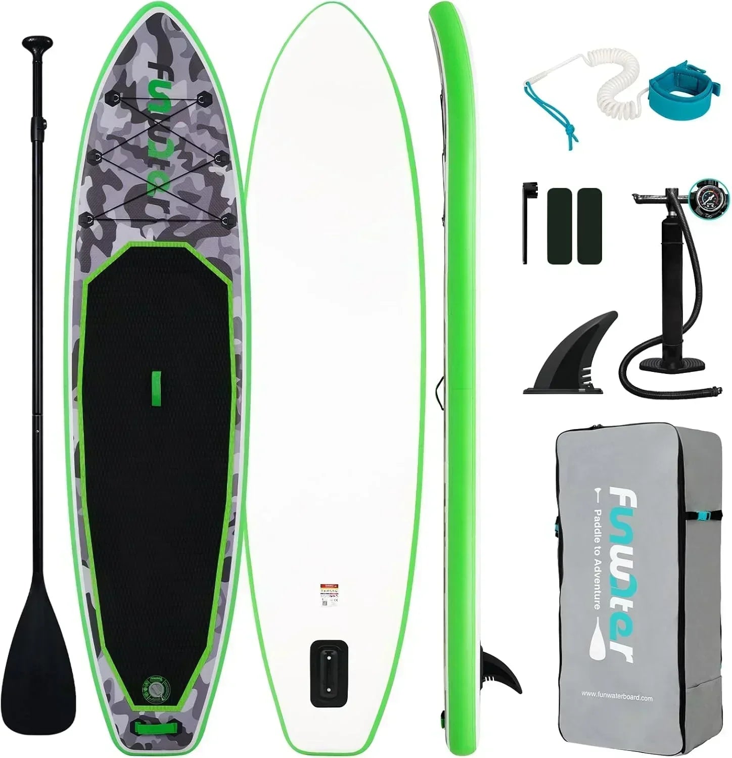 FunWater Inflatable Stand Up Paddle Board Premium SUP Paddle Accessories EVA Deck