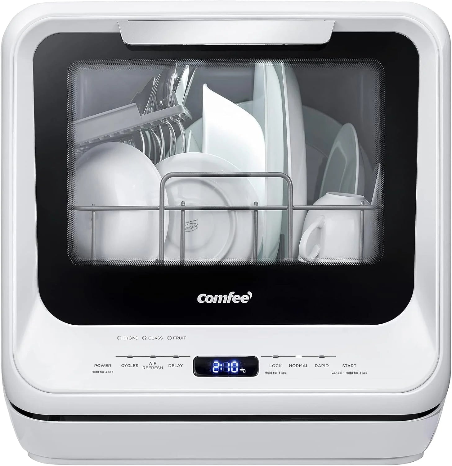 COMFEE' Portable Dishwasher Countertop with 5L Built-in Water Tank Mini Dishwasher for RVs