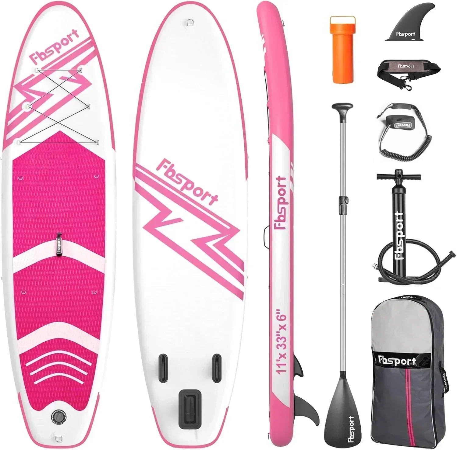FBSPORT 11' Premium Stand Up Paddle Board Yoga Board with Durable SUP Accessories Carry Bag