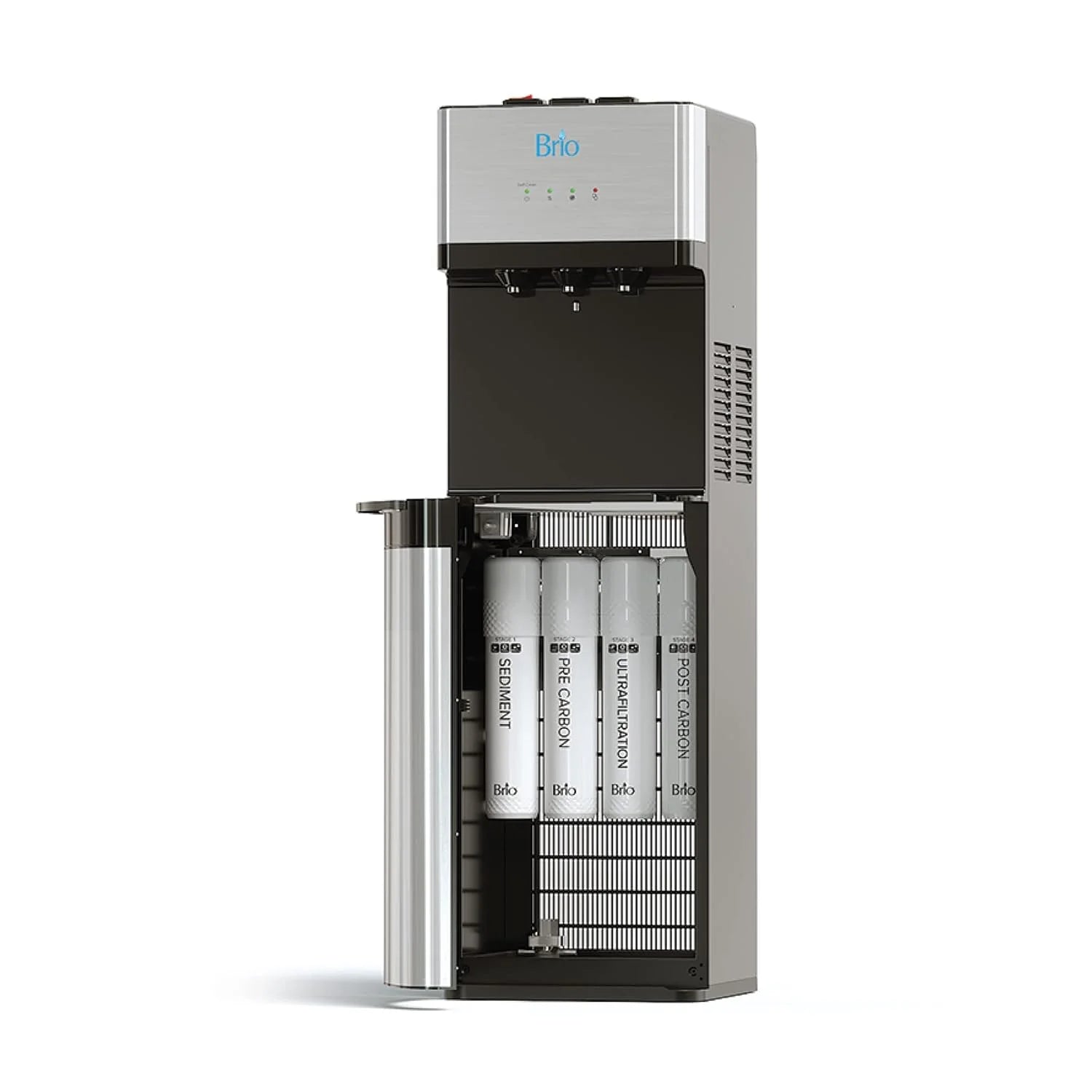 Brio Self-Cleaning Bottleless Water Dispenser, UL Listed, Stainless Steel Drinking Water Filter