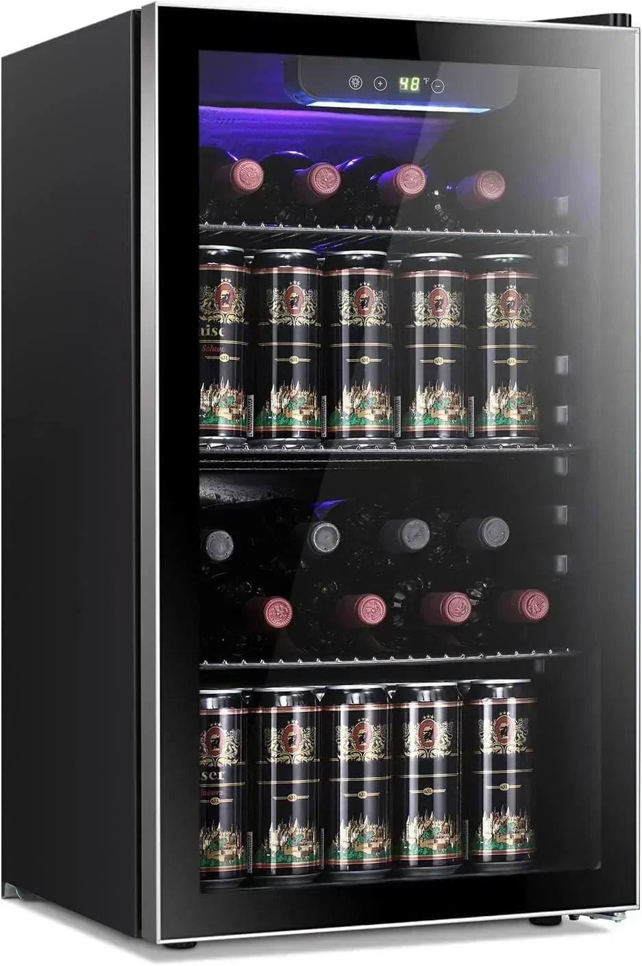 Antarctic Star 26 Bottle 130 Can Wine Cooler/Cabinet Beverage Refrigerator Cellar Beer Clear Glass