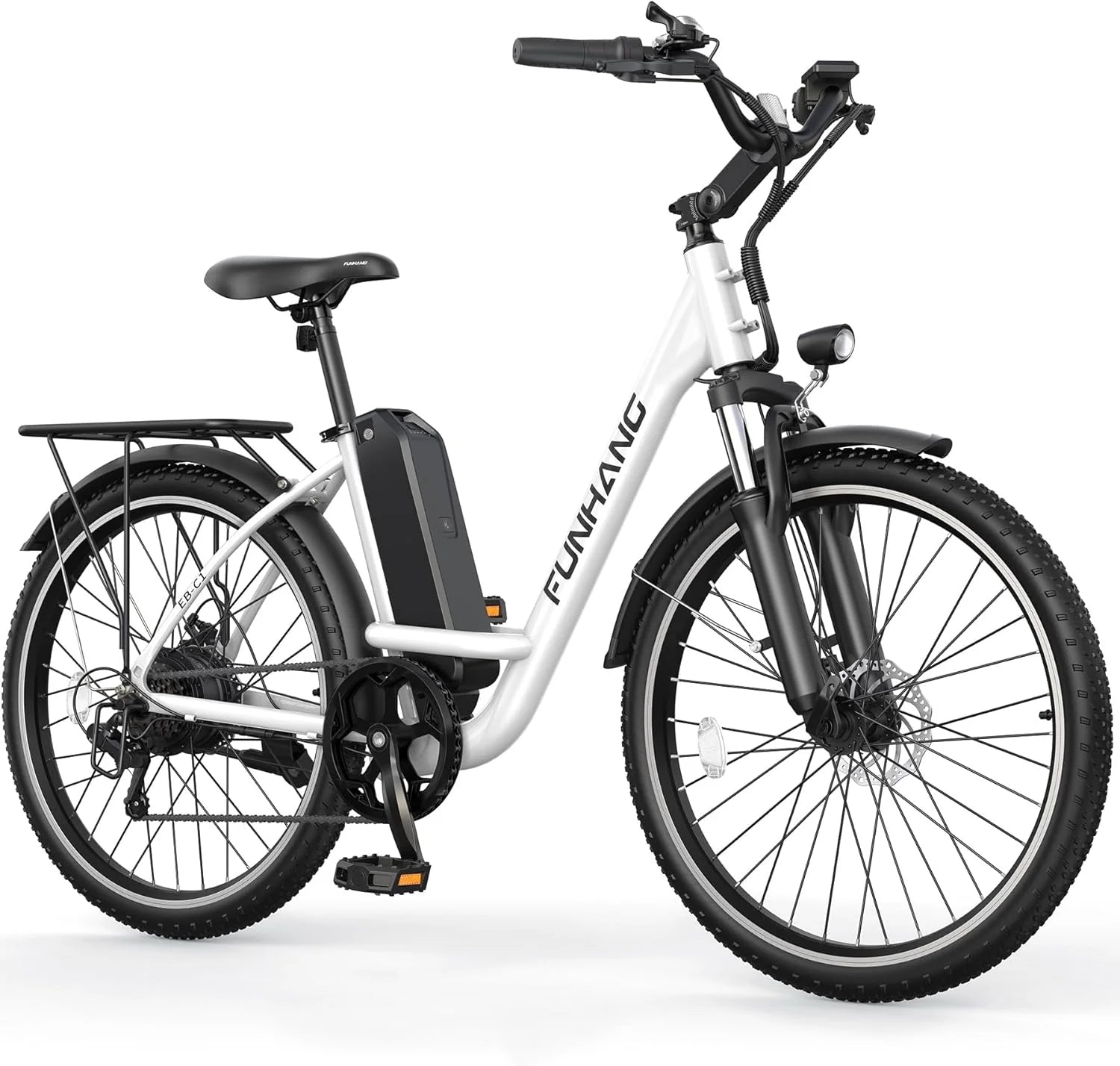 Funhang Electric Bike for Adults, 26 City Cruiser Ebike 21.7MPH 50 Miles Commuter Adult Electric Bicycles