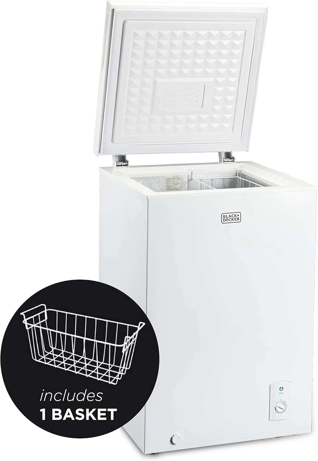 BLACK+DECKER 2.0 Cu. Ft. Compact Chest Freezer, Deep Freezer Holds Up To 70 Lbs. of Frozen Food