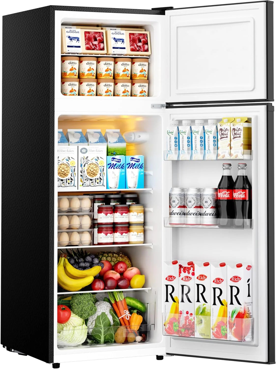 EUHOMY 3.2 Cu.Ft Mini Fridge with Freezer Single Door Compact Refrigerator Adjustable Thermostat