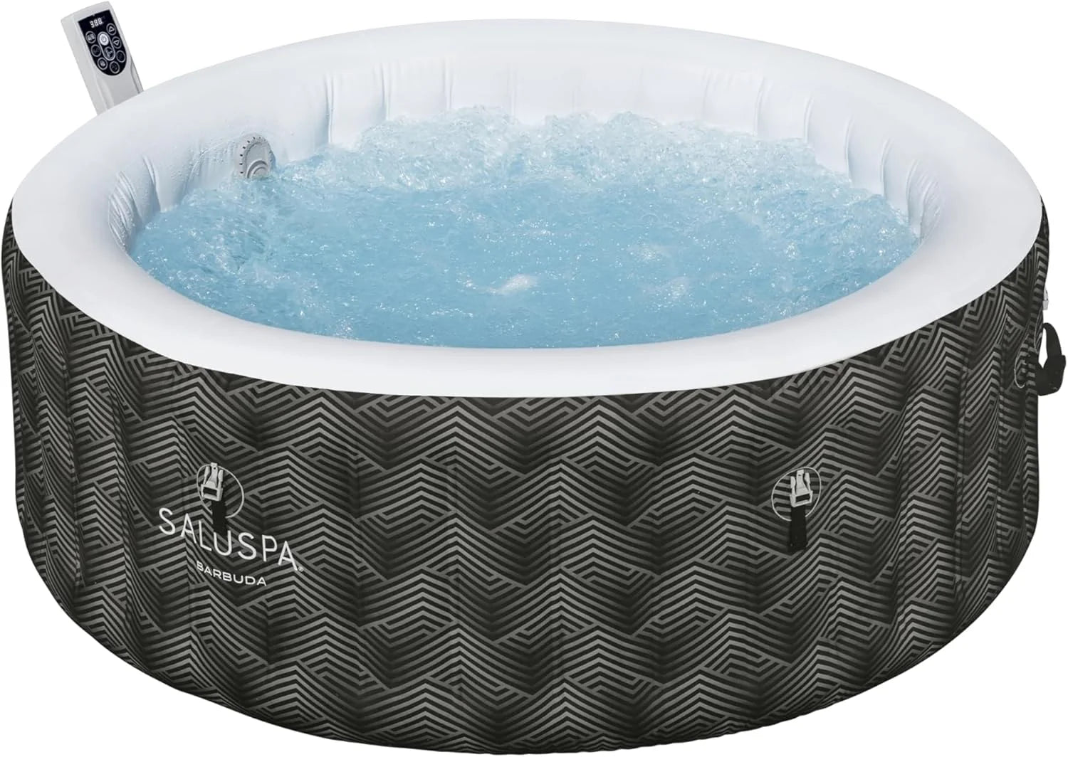 Bestway SaluSpa Miami EnergySense AirJet Inflatable Hot Tub Spa (71 x 26) | Portable Hot Tub with 2 Covers (1 Energy-Efficient Thermal Cover and 1 Standard Cover) | Fits Up to 2-4 Persons | Black